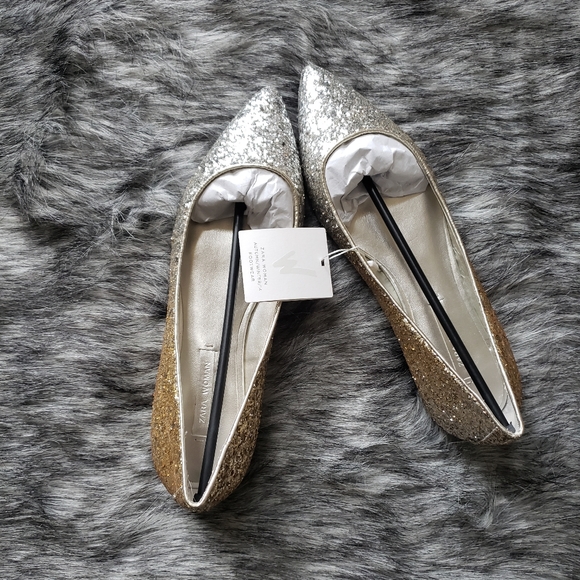 Zara Gold Ombre' Glitter Flats - Picture 7 of 7